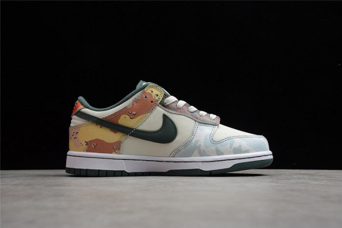 nike sb dunk low sail multi camo dh0957-100
