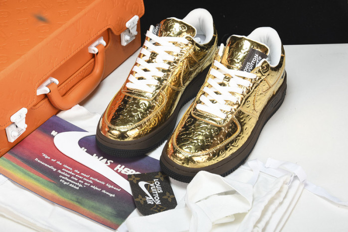 nike air force 1 low by virgil abloh metallic gold 1025