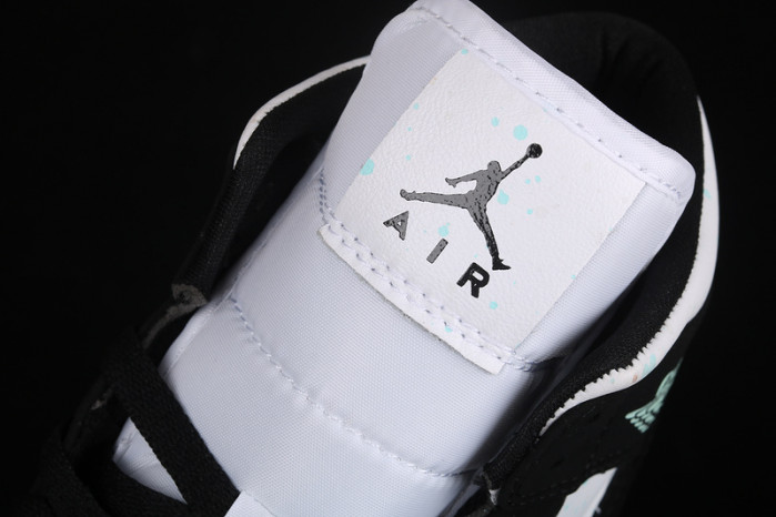 air jordan 1 mid white black teal tint (gs) bq6931-103