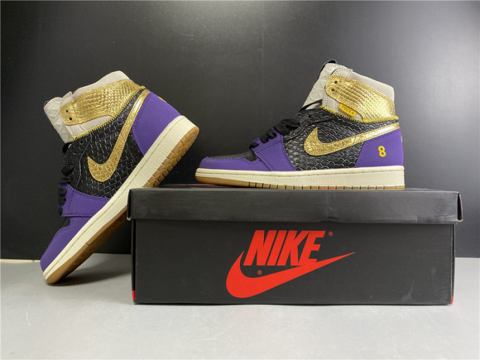 union x air jordan 1 high og black purple gold “mamba” 555088-171