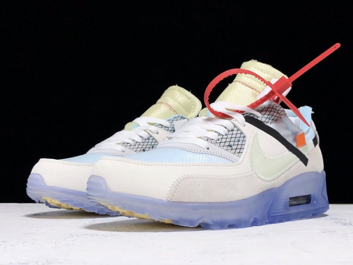 of x nike air max 90 am90 the ten 10 sail muslin virgil abloh - aa7293-100