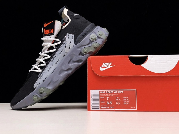 nike ispa react low black ar8555-001