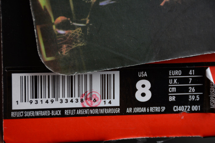 jordan 6 retro reflective infrared - ci4072-001