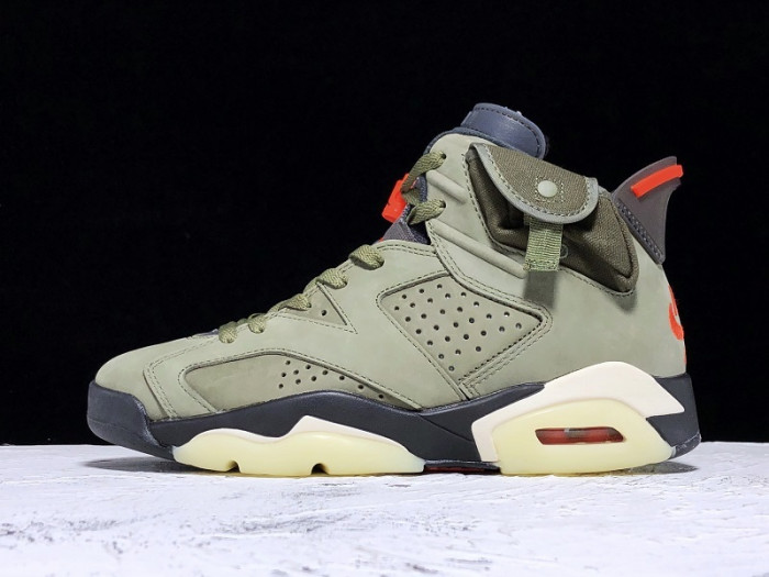 travis scott air jordan 6 medium olive - cn1084-200