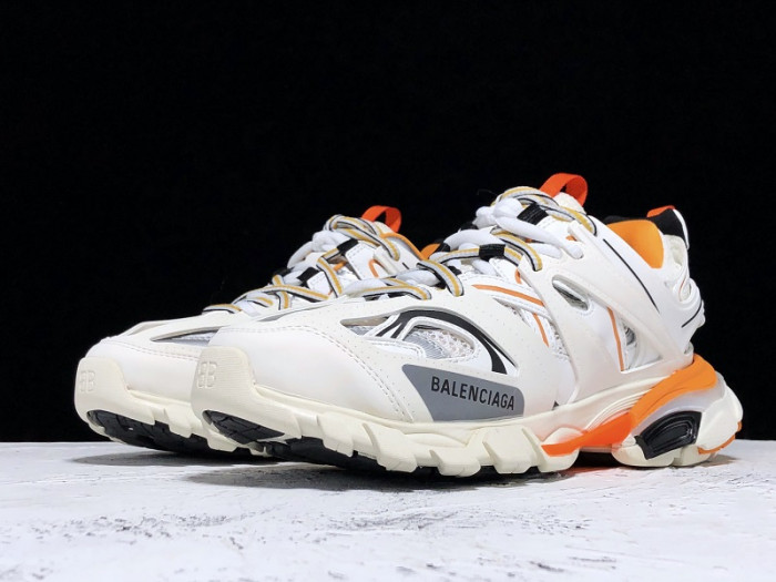 (led) bl tess s. gomma trek low sneakers white orange h903p029